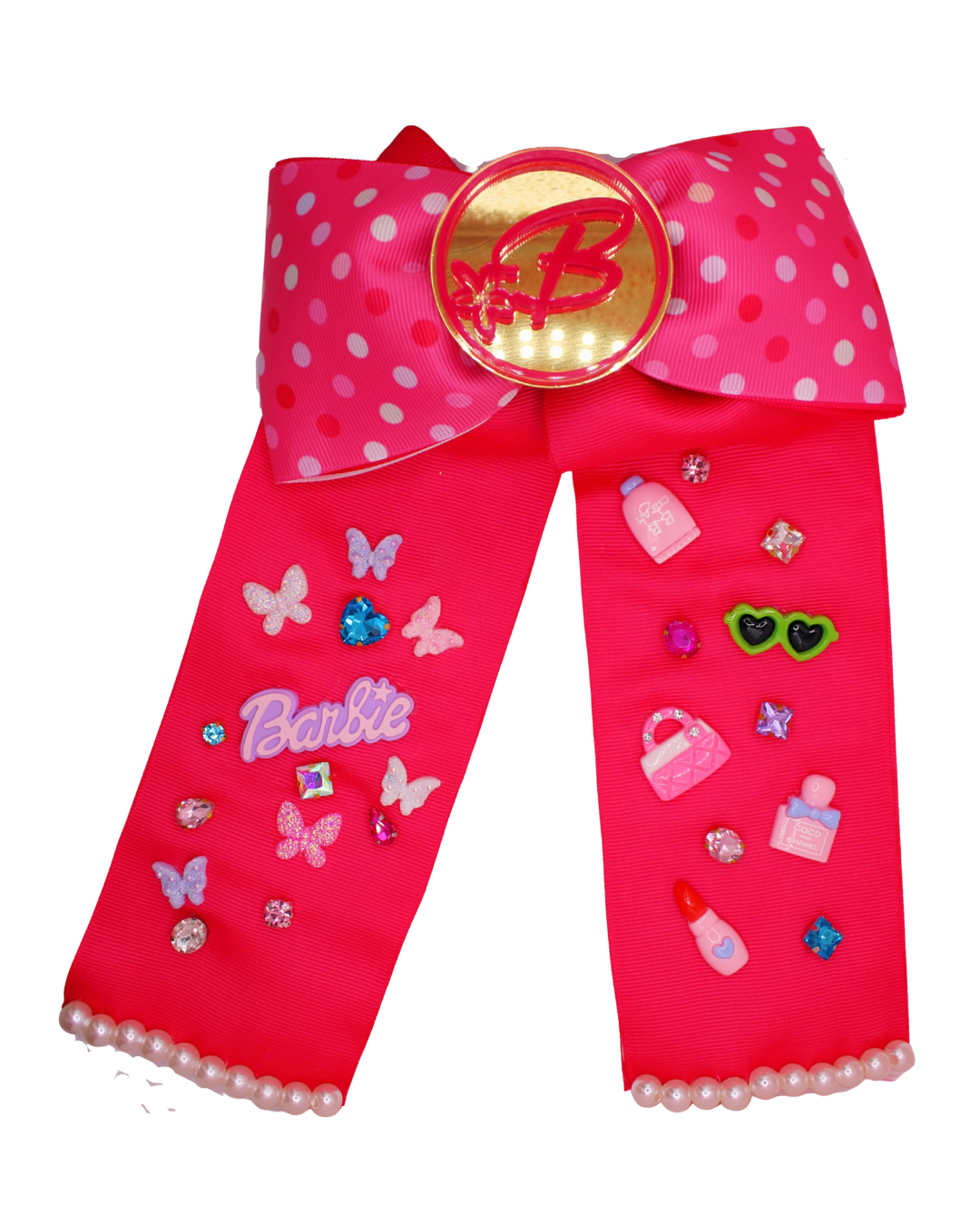 MISS BARBIE PINK DOTS - Moños corbata para niñas