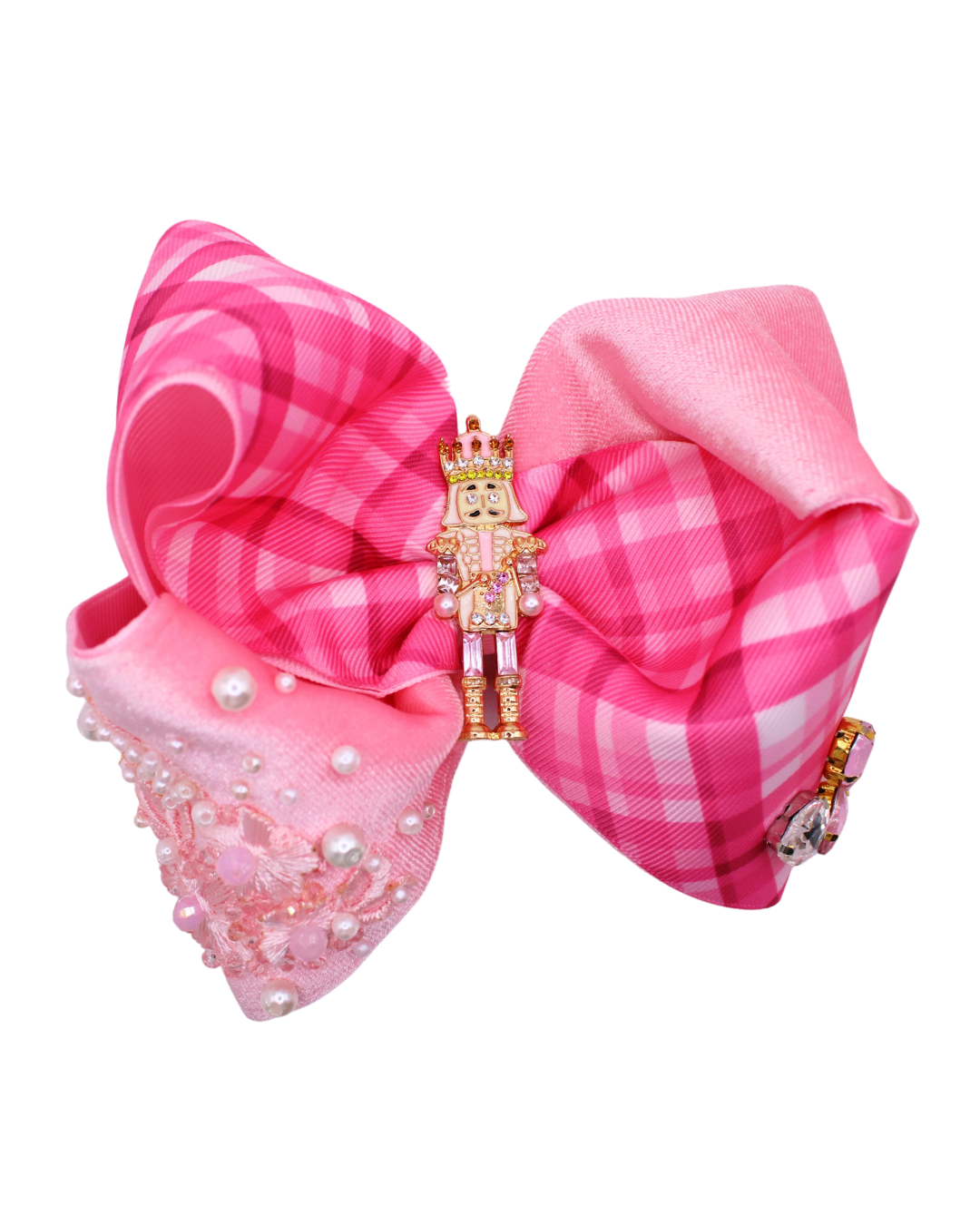 (PRE-VENTA) PINK NUTCRACKER - Moños navideños para niñas