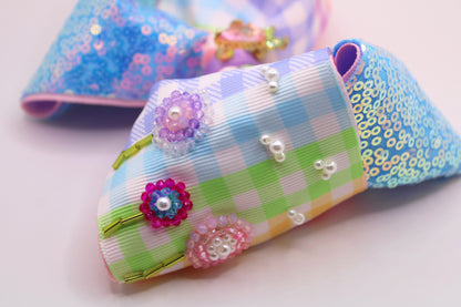 SOFT MEADOW - Moños para niñas bordados