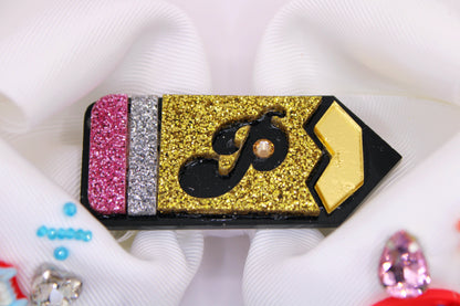 PAULA GLITTER PENCIL - Moños escolares personalizados